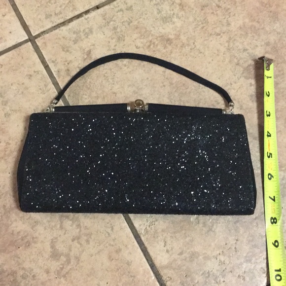 Vintage black glitter clutch - Picture 3 of 4